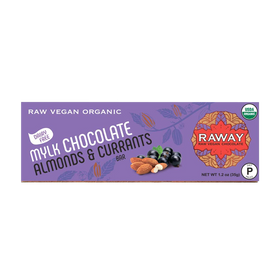 Raway Vegan Milk Chocolate Paleo Mylk Chocolate Almonds Currants Bar