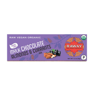 Raway Vegan Milk Chocolate Paleo Mylk Chocolate Almonds Currants Bar