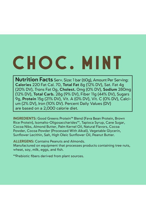 Snacks Vegan Chocolate Mint Protein Bar Gluten Free